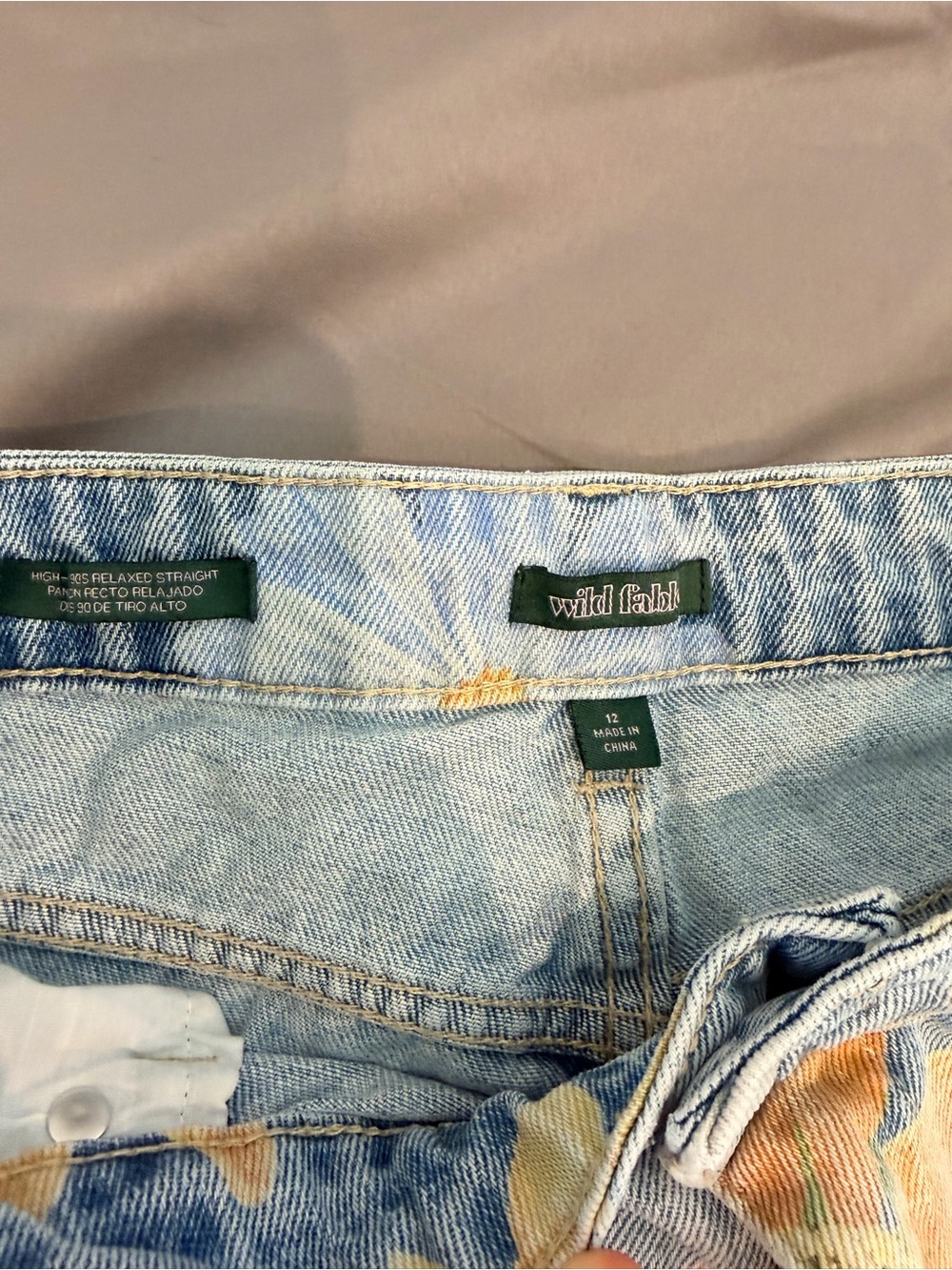 wild fable Pastel Floral Straight-Leg Jeans in Light Blue - Picture 2 of 3